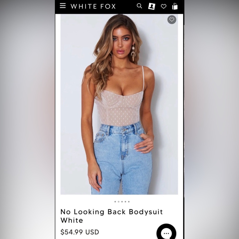 White Fox No Looking Back Polka Dot Bodysuit